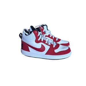 Nike Court Borough Mid Shoes White/Gym Red/Black Youth Size 5